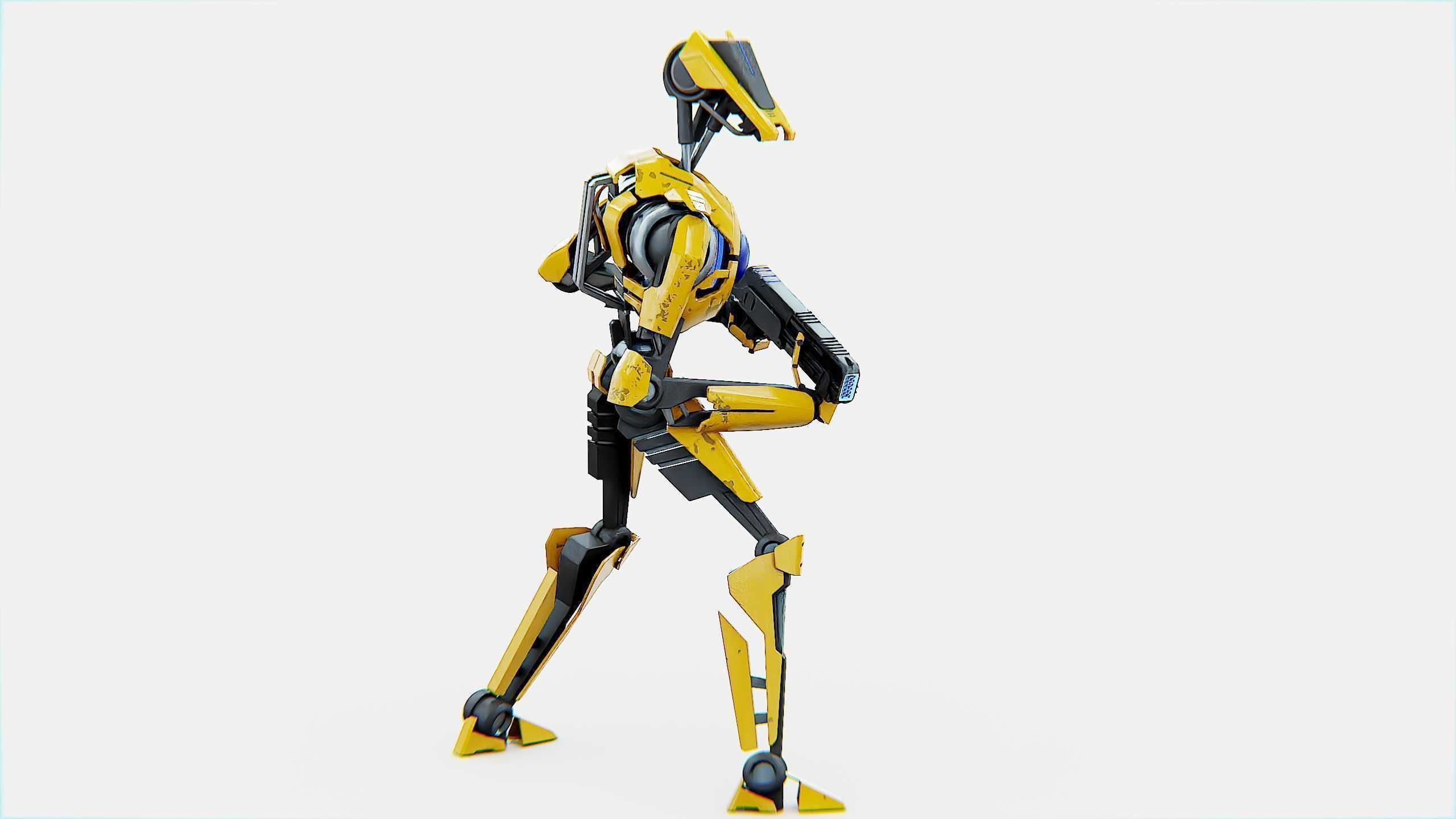 BATTLE DROID V-30  Rigged for Unreal Engine - Unity - MIXAMO  3D model_18