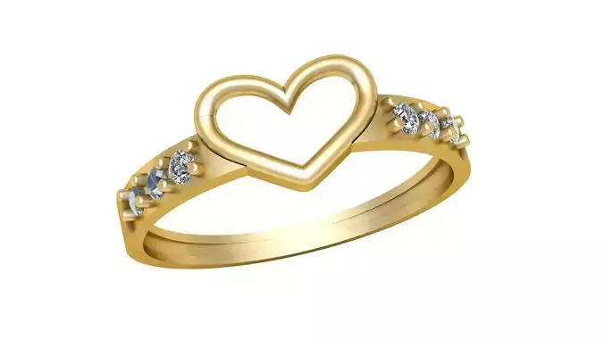 Engagement Heart Diamond ring 3d Printable Model 3D print model