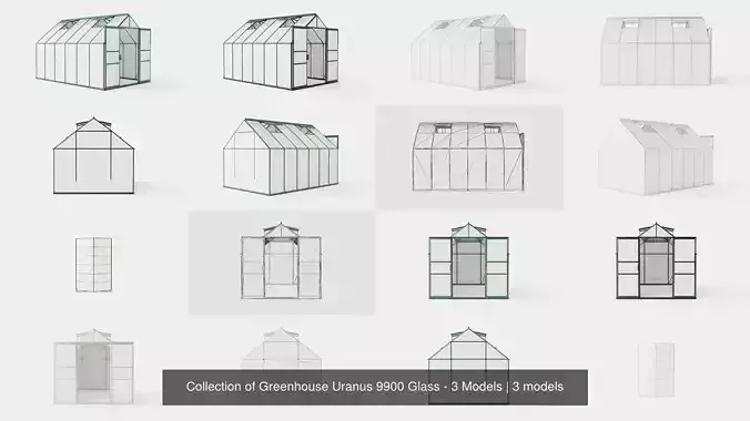 Collection of Greenhouse Uranus 9900 Glass - 3 Models 