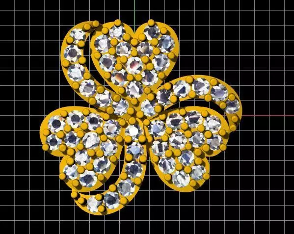 flower heart studs earrings 3dm and stl file 3D print model