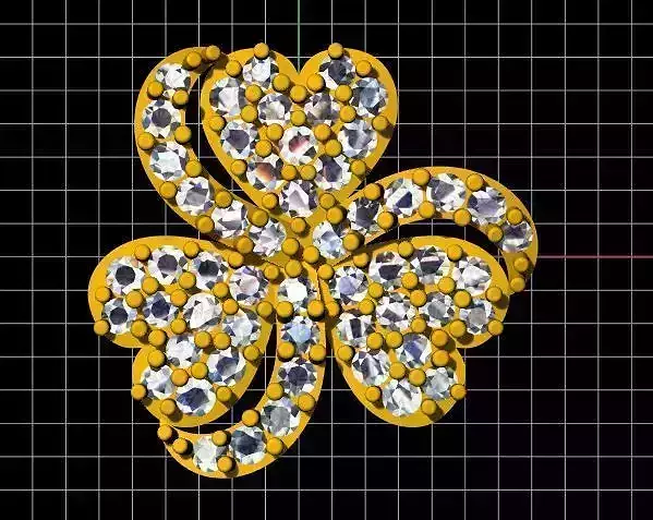 flower heart studs earrings 3dm and stl file 3D print model