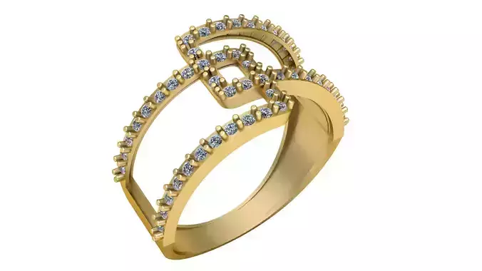 Stylish Engagement Diamond ring 3d Printable Model