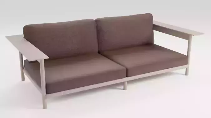 Simple sofa in brown tones in Japanese style