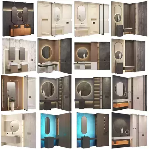 Easy bathroom design 10 in one 3D Model Collection