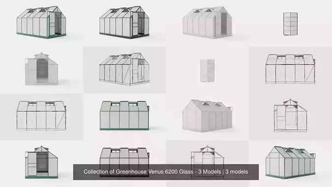 Collection of Greenhouse Venus 6200 Glass - 3 Models Collection of Greenhouse Venus 6200 Glass - 3 Models