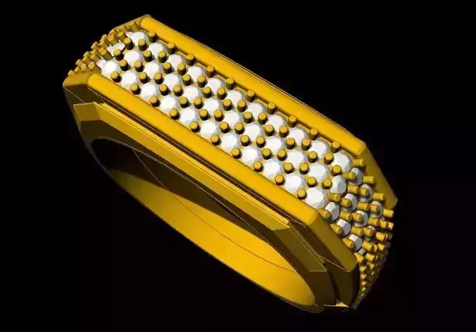 Gents Cluster  ring 3dm file 