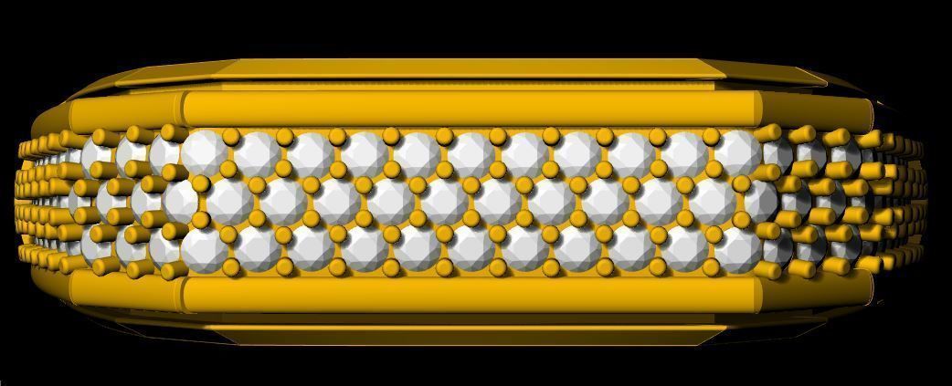 Gents Cluster  ring 3dm file  3D print model_7