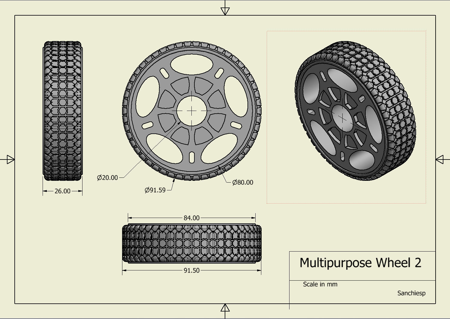 Multipurpose Wheel 2  The Ultimate Wheel for Autonomous Vehicles 3D print model_7