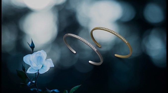 gold diamonds bracelet printable 3D model  3D print model