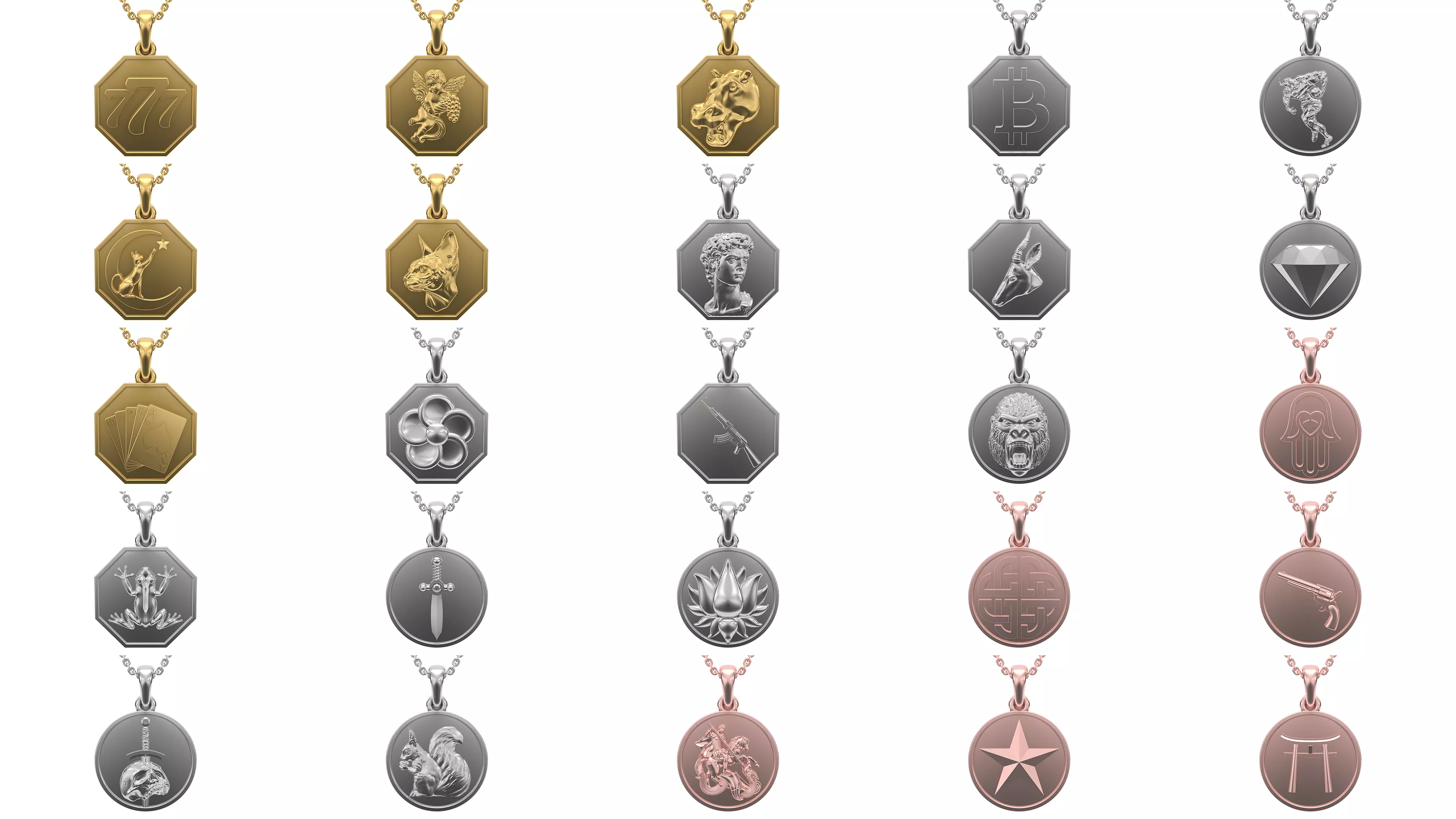 Simple pendant Collection 25 pieces in 2 shape V3 3D print model 3D print model