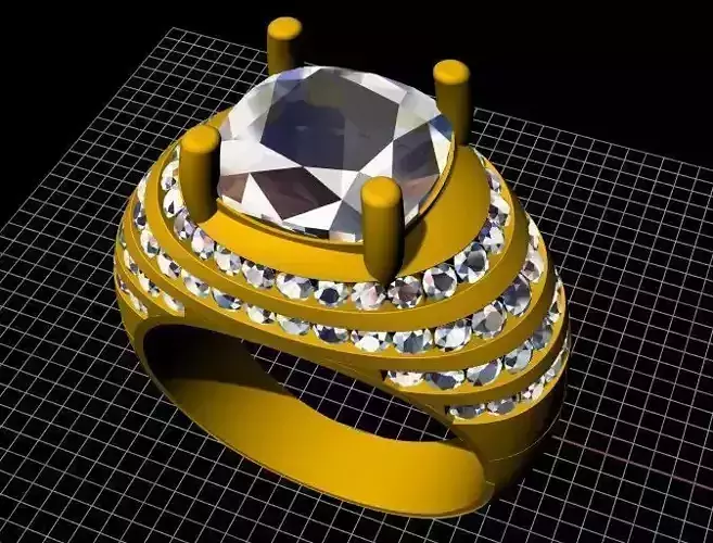 men cocktail ring 3dm and stl file