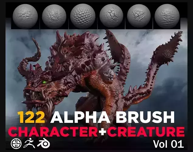 122 Skin Alpha Brushes For Creature And Character