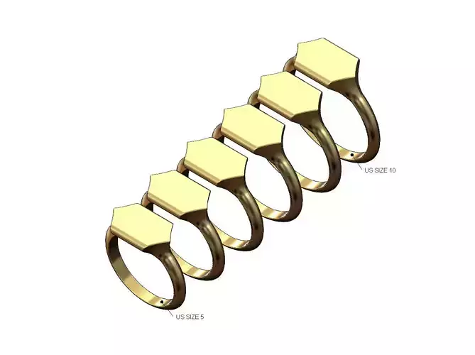 Large V sides signet ring US sizes 5to10