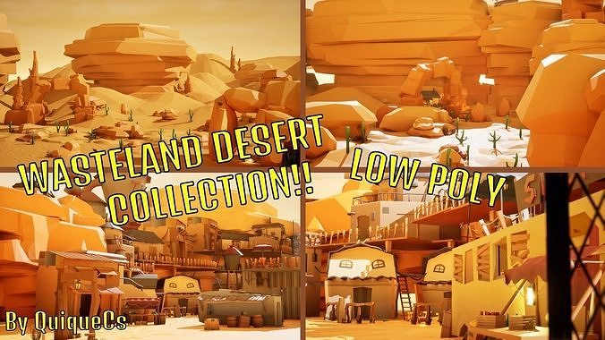 Wasteland Desert Collection LowPoly Low-poly 3D model