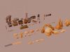 Wasteland Desert Collection LowPoly Low-poly 3D model_1