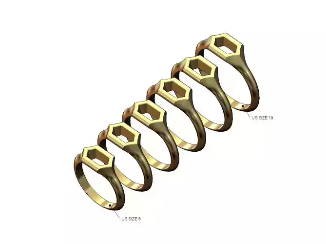 Open V sides signet ring US sizes 5to10