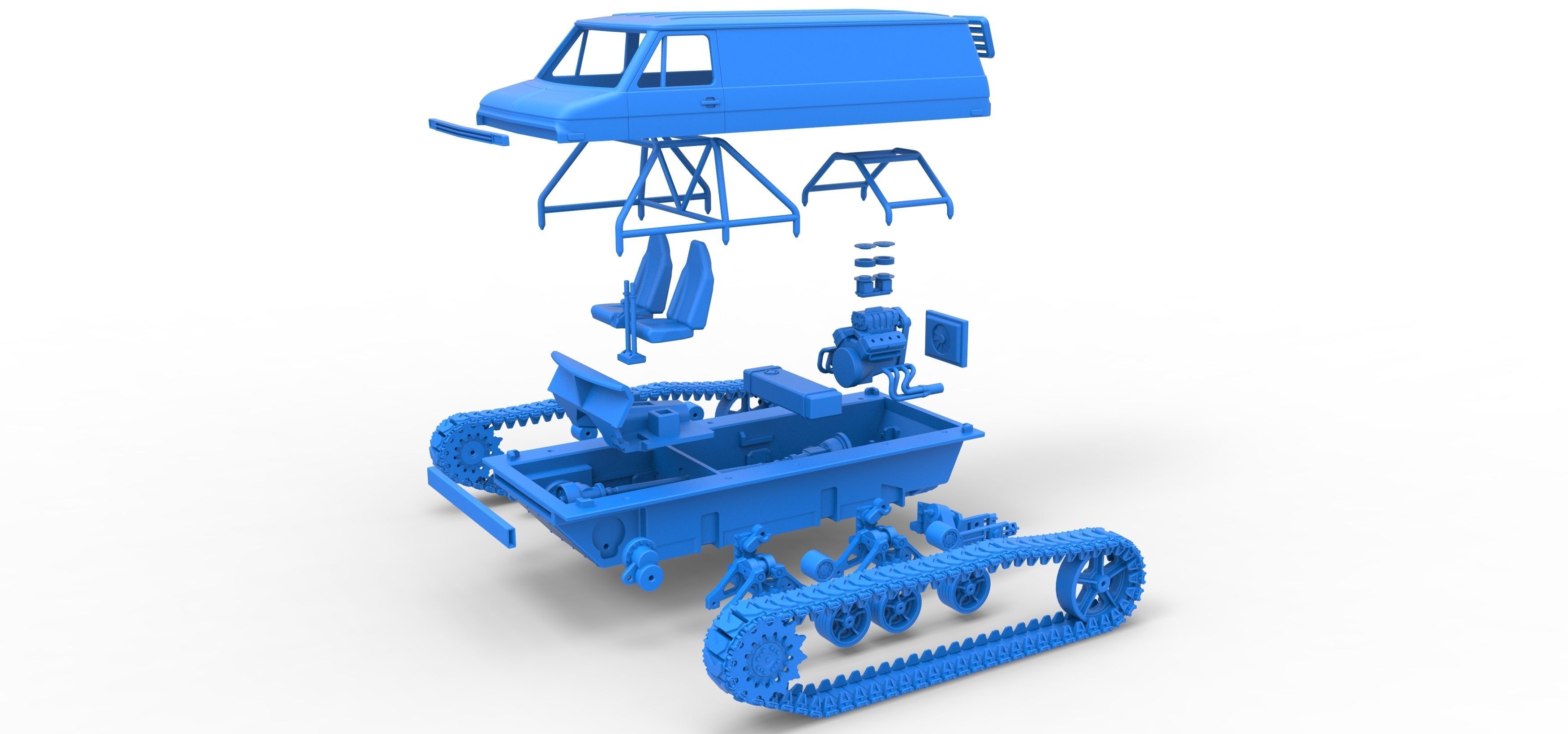 Vintage Monster tank Version 3 Scale 1 to 25 3D print model_53