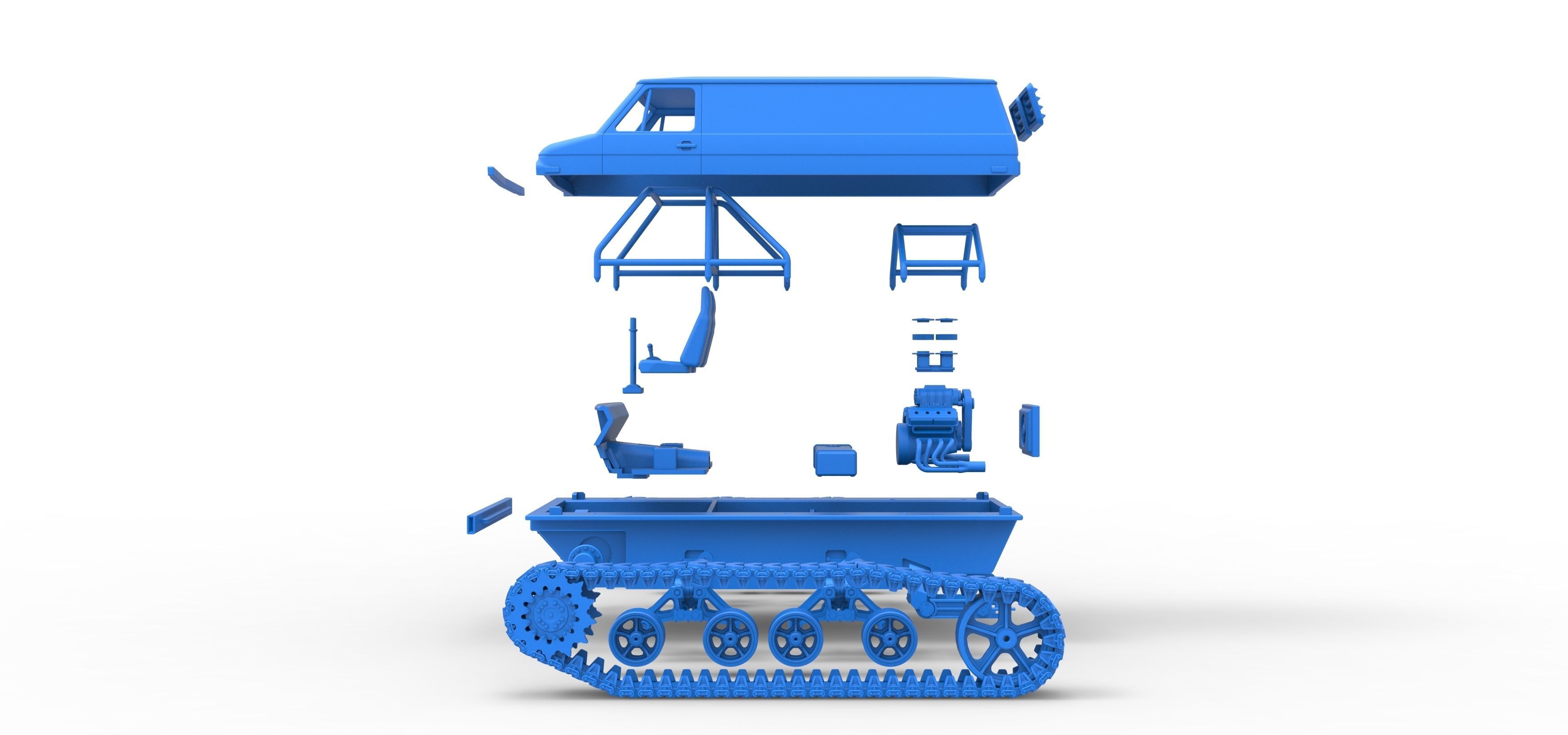 Vintage Monster tank Version 3 Scale 1 to 25 3D print model_57