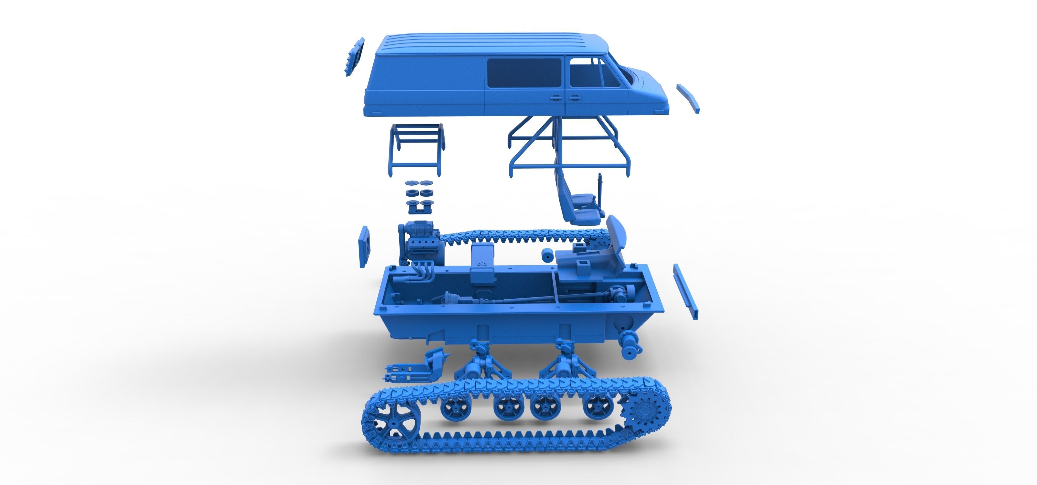 Vintage Monster tank Version 3 Scale 1 to 25 3D print model_62