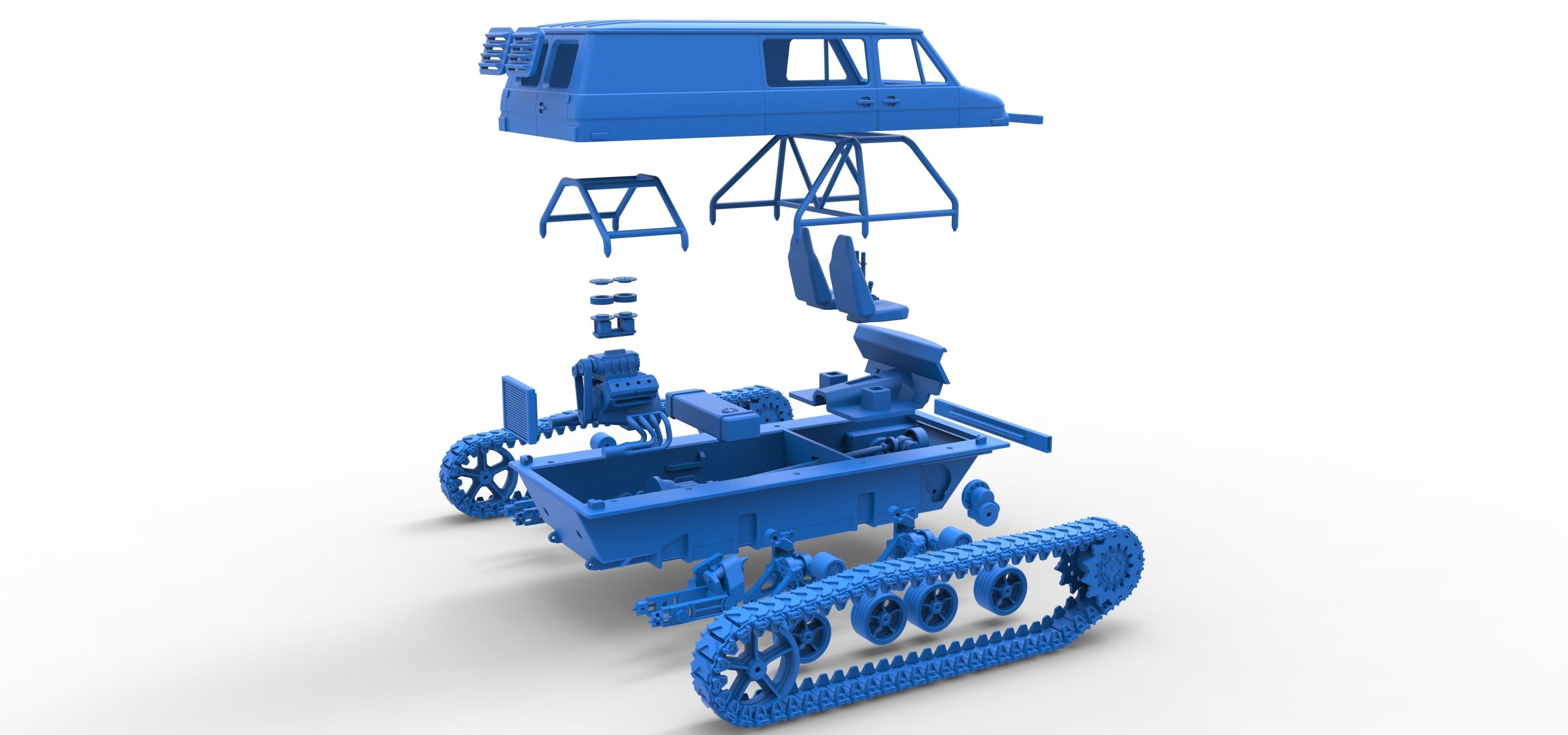 Vintage Monster tank Version 3 Scale 1 to 25 3D print model_61