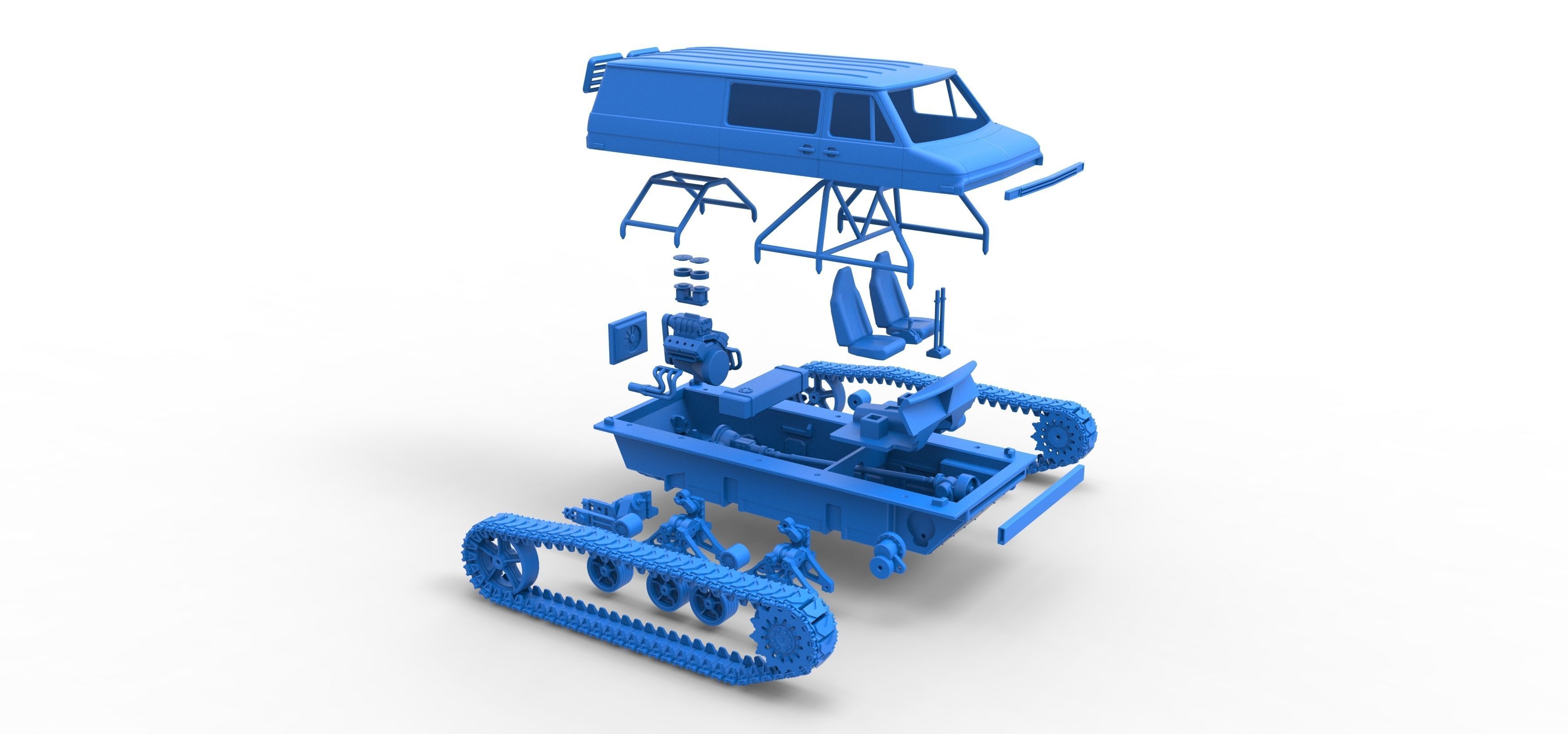 Vintage Monster tank Version 3 Scale 1 to 25 3D print model_63