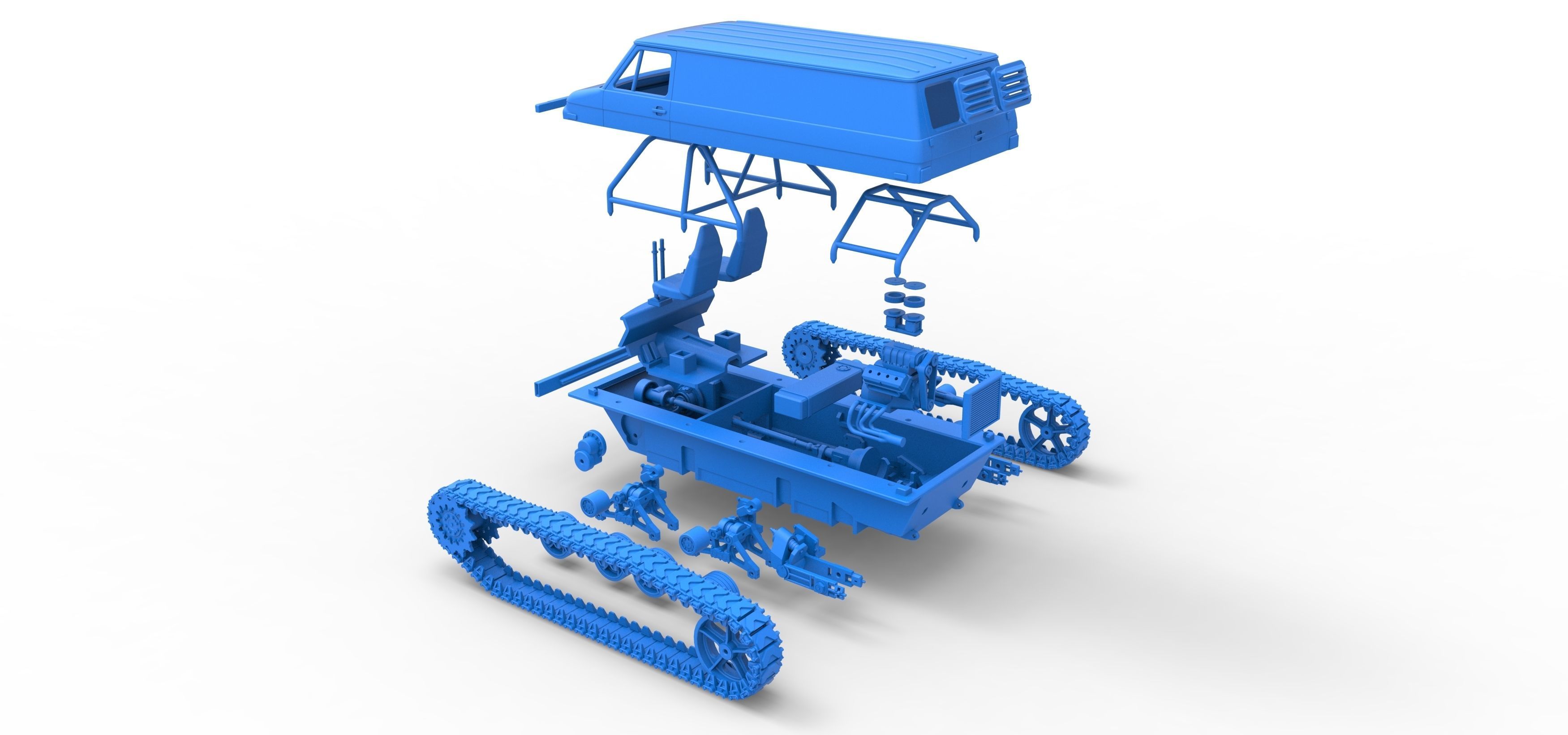 Vintage Monster tank Version 3 Scale 1 to 25 3D print model_59