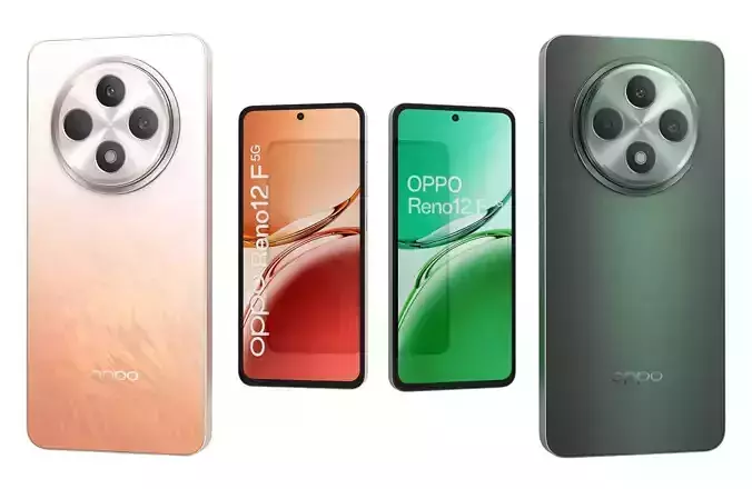 Oppo Reno12 F 5G Olive Green and Amber Orange 3D model