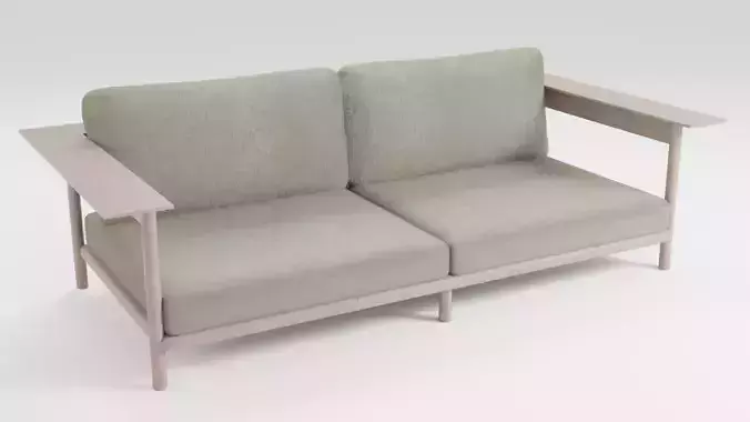 Simple sofa in green tones in Japanese style