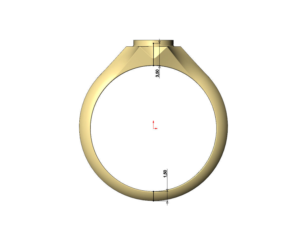 Bezel set 5mm solitaire hexagonal star signet US sizes 5to10 3D print model_9