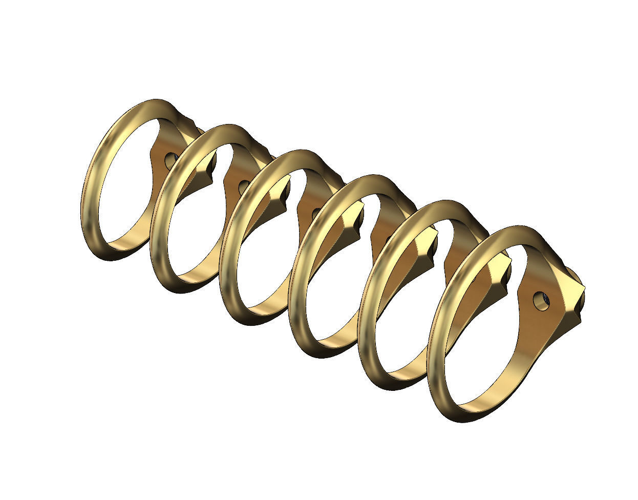 Bezel set 5mm solitaire hexagonal star signet US sizes 5to10 3D print model_4