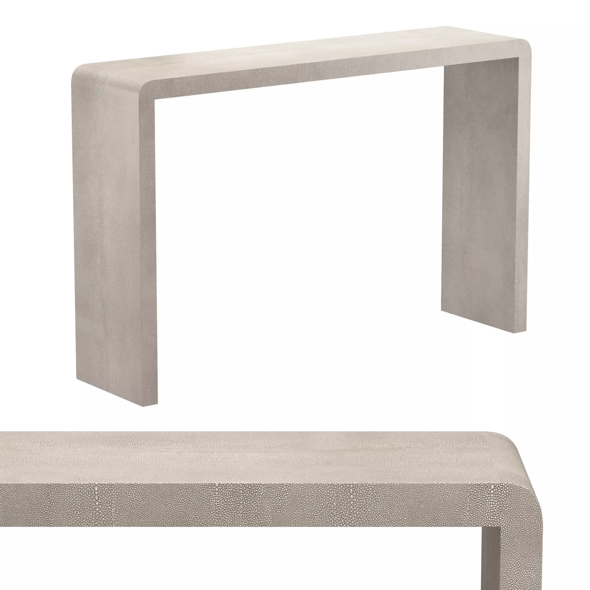 Harlow Console Sand Faux Shagreen 3D model_0