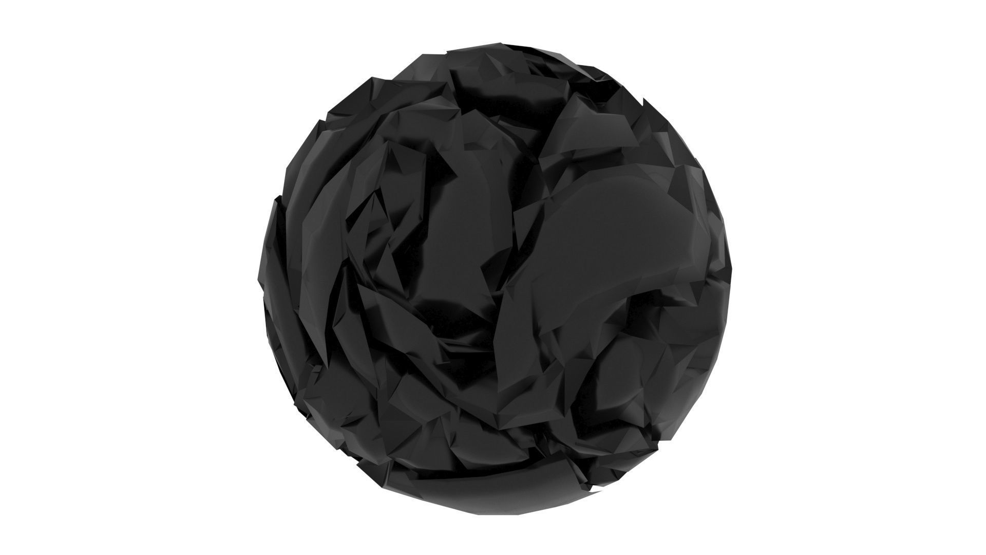 Black Crumpled Paper 3D model_9