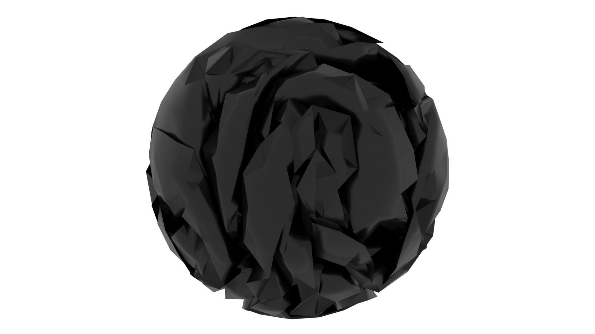 Black Crumpled Paper 3D model_2