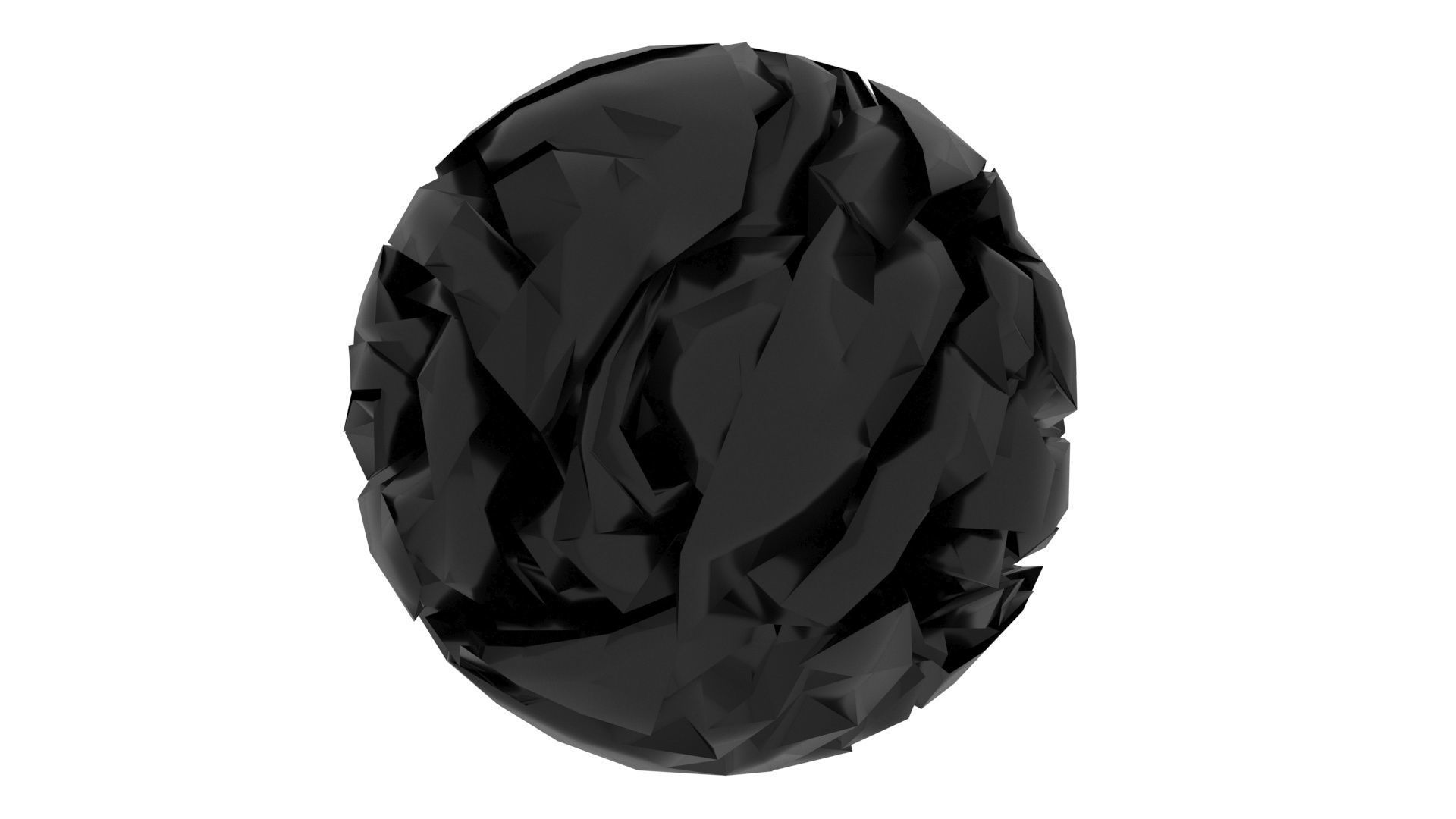 Black Crumpled Paper 3D model_3