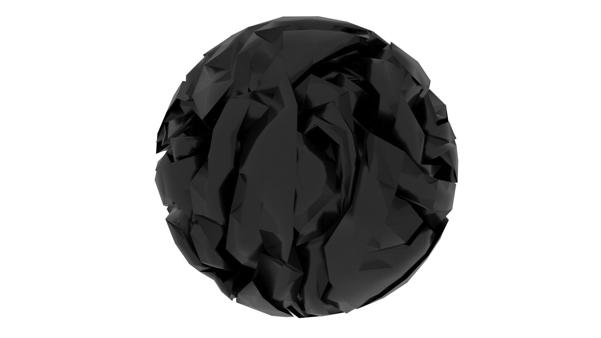 Black Crumpled Paper 3D model_1