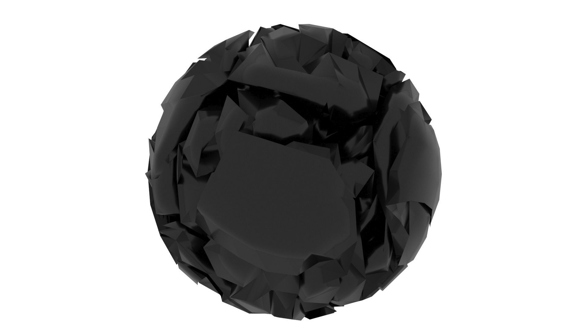 Black Crumpled Paper 3D model_4