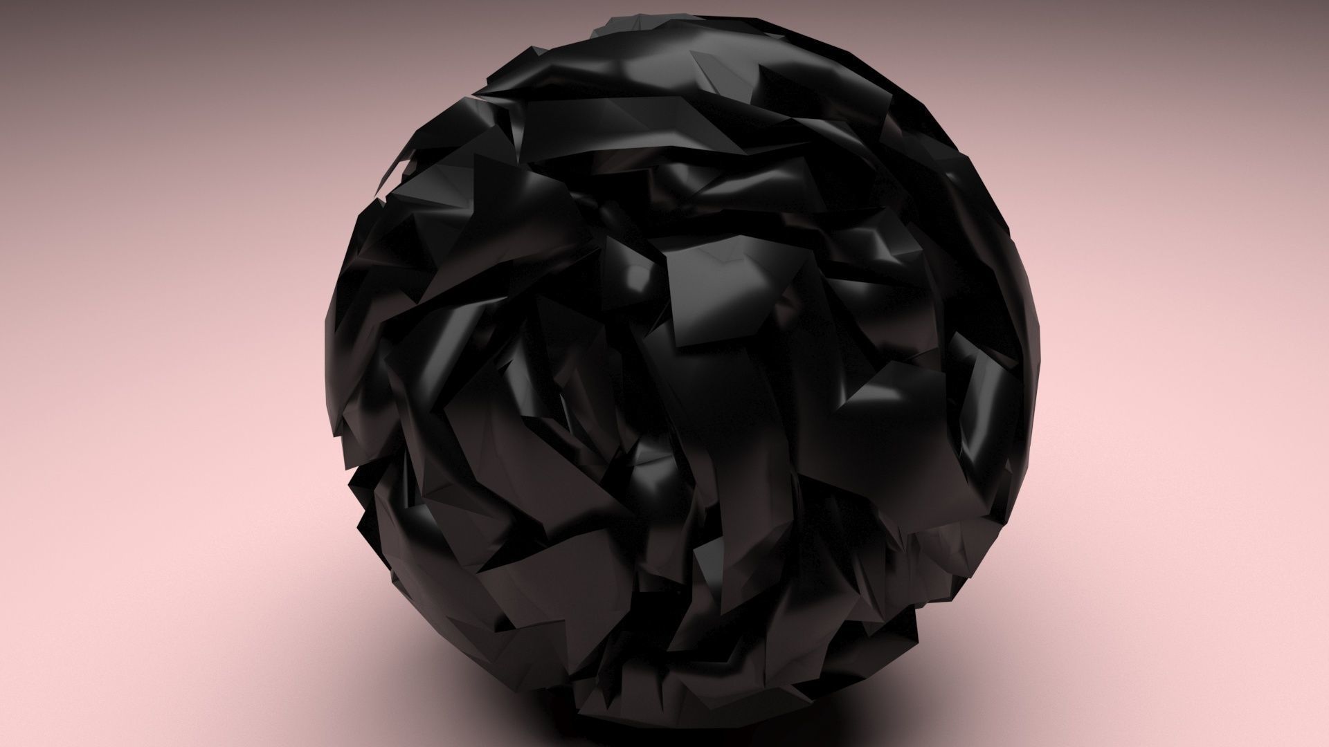Black Crumpled Paper 3D model_22