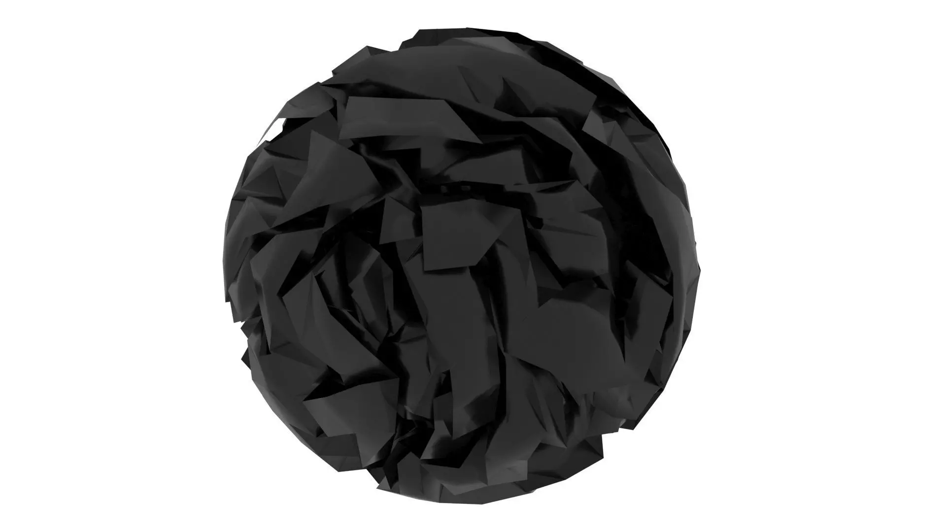 Black Crumpled Paper 3D model_0