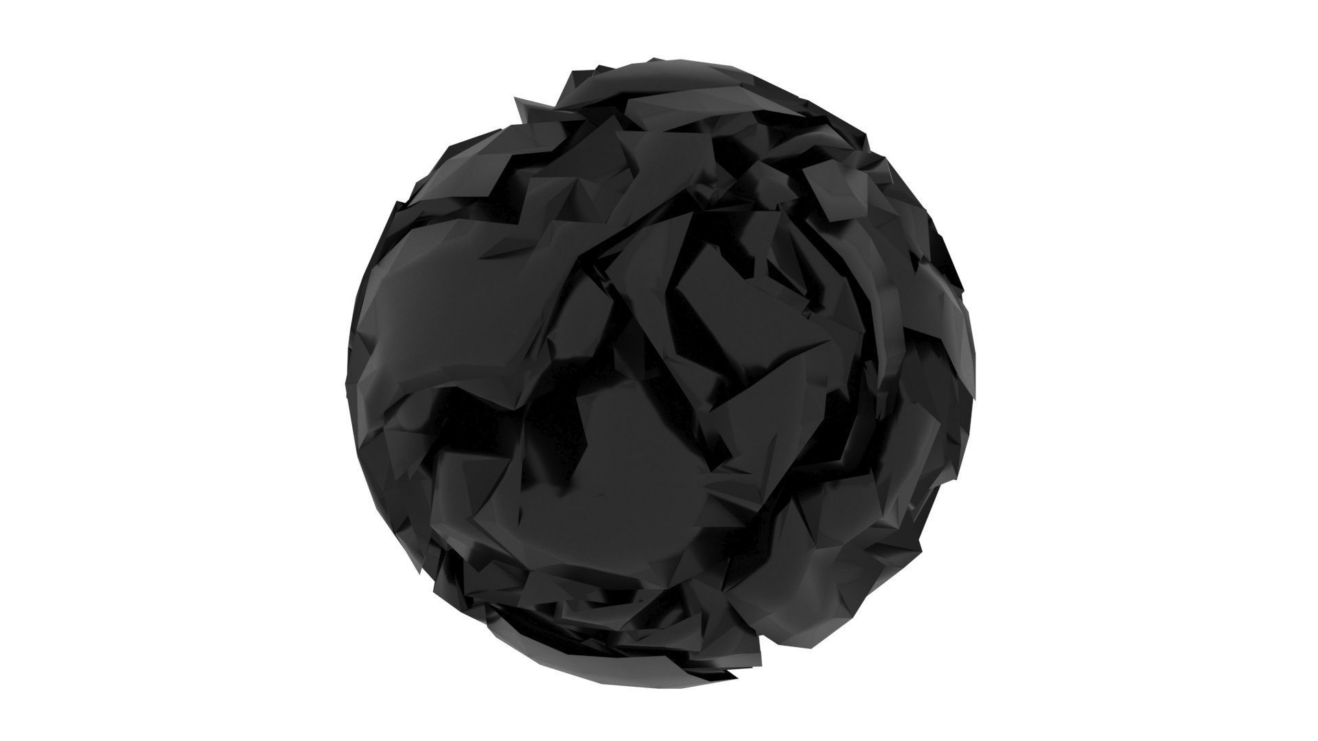 Black Crumpled Paper 3D model_7