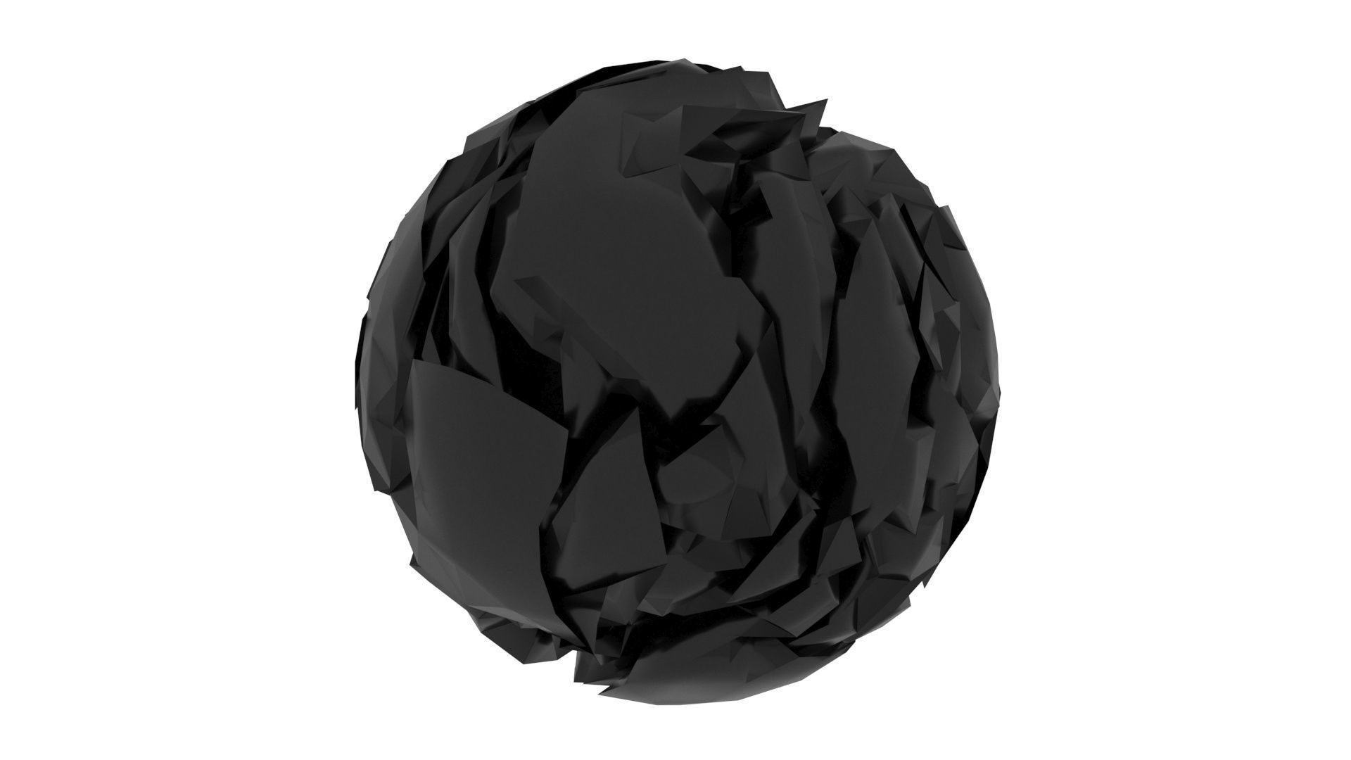 Black Crumpled Paper 3D model_10