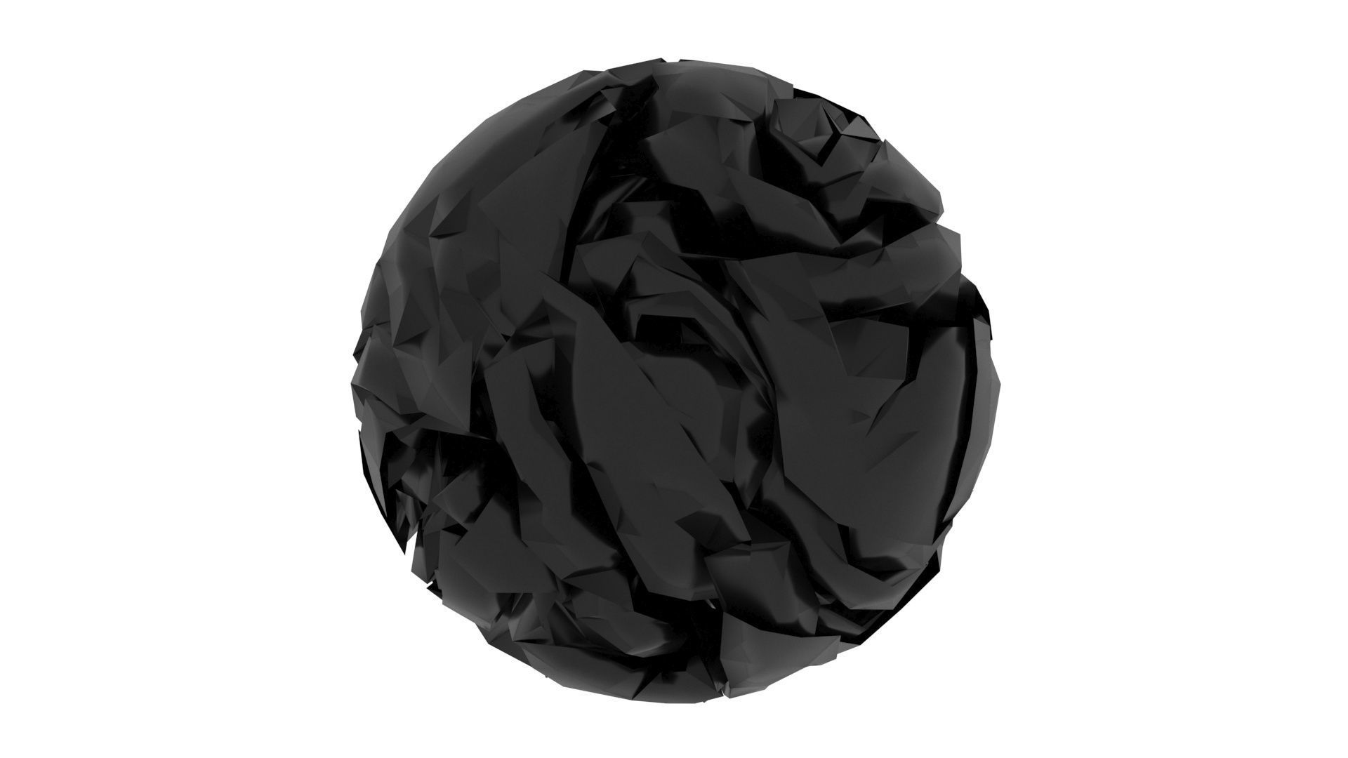 Black Crumpled Paper 3D model_5