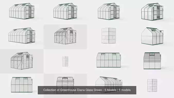 Collection of Greenhouse Diana Glass Green - 5 Models