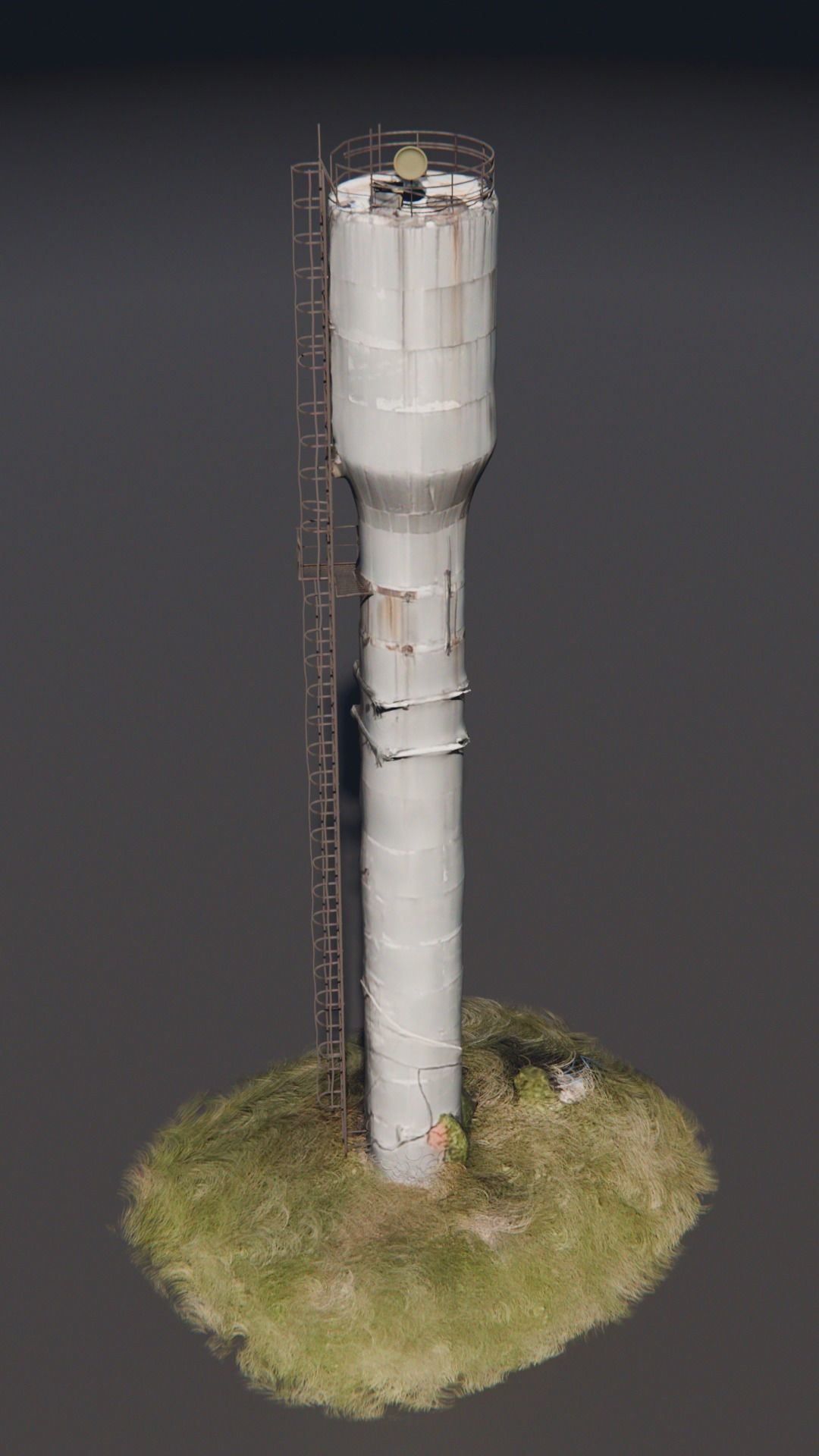 Water Tower Low-poly 3D model_1