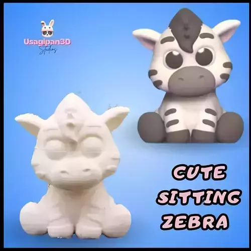 Cute Sitting Zebra