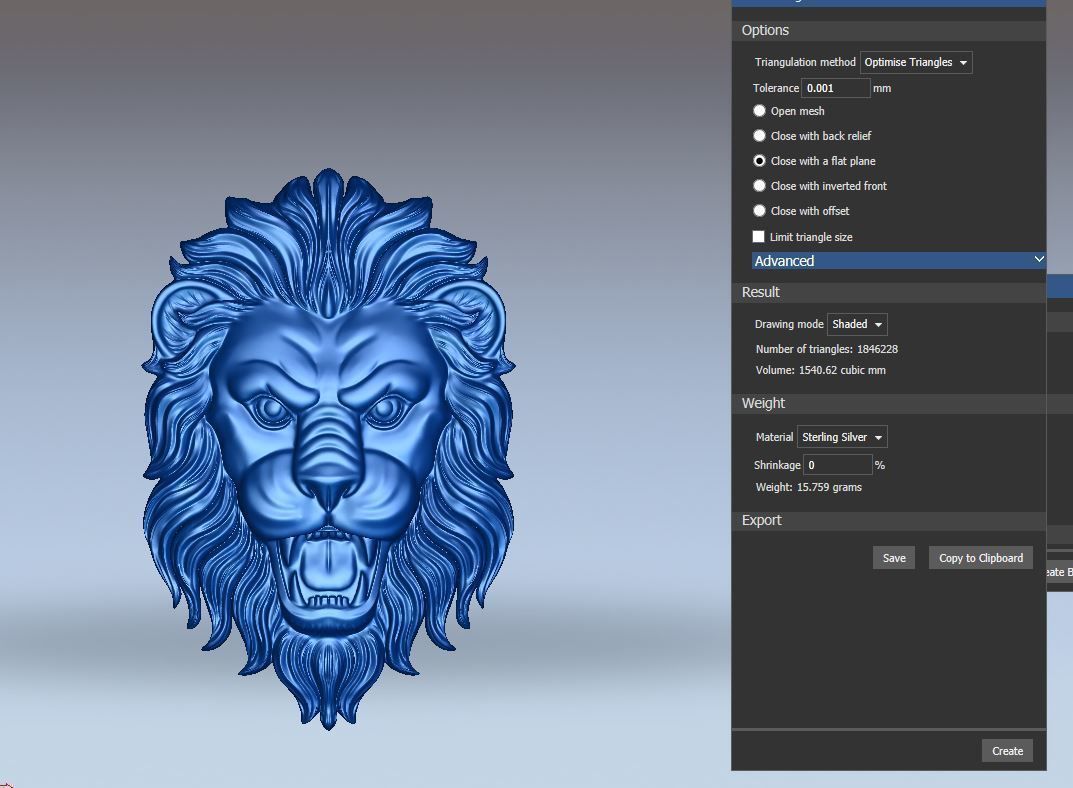 Lion face pendant 3D print model_11