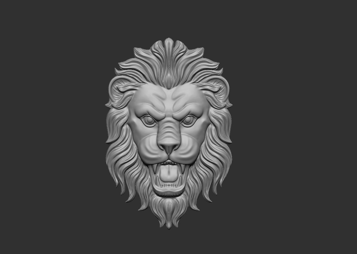 Lion face pendant 3D print model_13