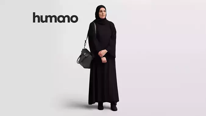 Humano Arab woman in hijab standing and talking - 085-6147