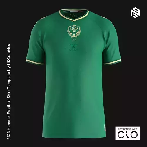 Hummel Football Shirt Template for CLO 3D 3D model
