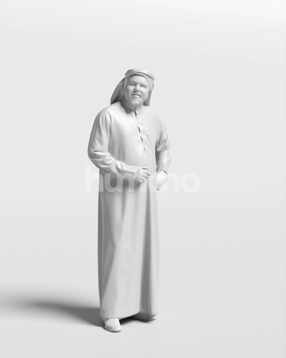 Humano Arab man in thobe standing and talking - 2405-065-7131 3D model_14