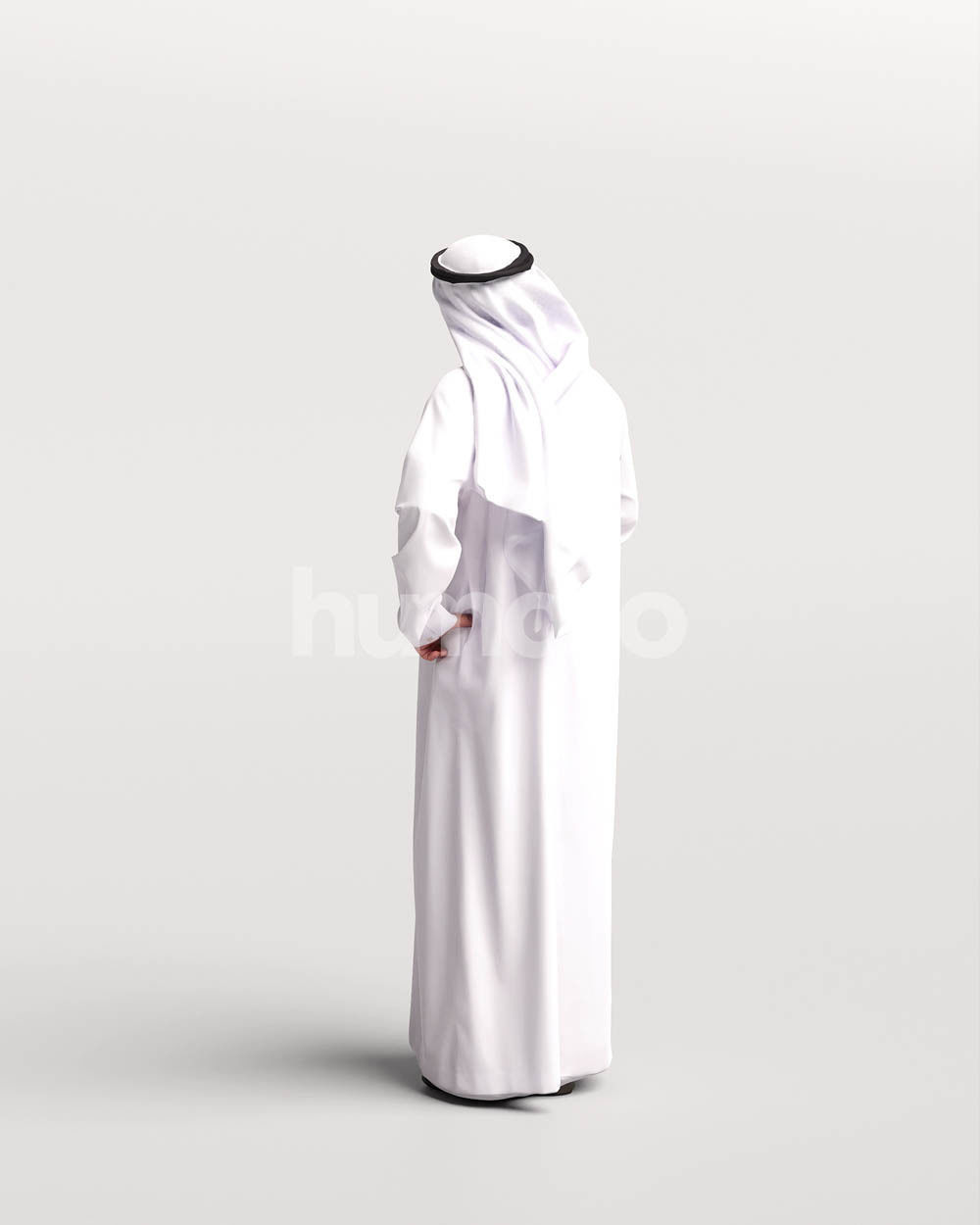 Humano Arab man in thobe standing and talking - 2405-065-7131 3D model_5